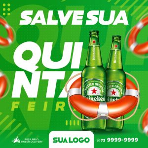 Salve Sua Quinta Feira Bebendo Heineken Social Media PSD Editável