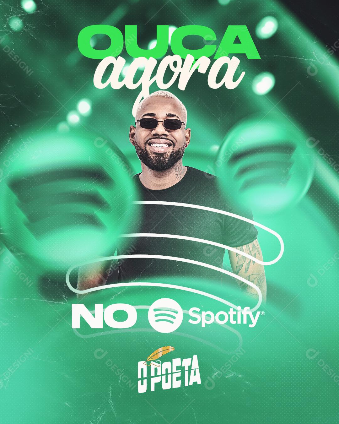Flyer Ouça Agora No Spotify O Poeta Social Media PSD Editável