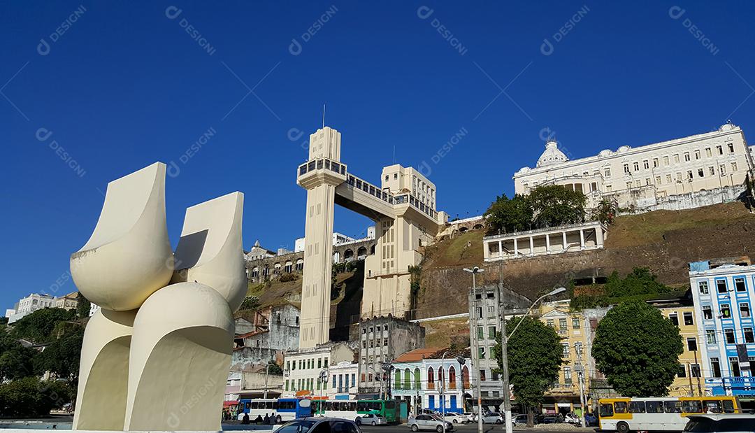 Foto Vista do Elevador Lacerda Postal de Salvador Bahia Brasil