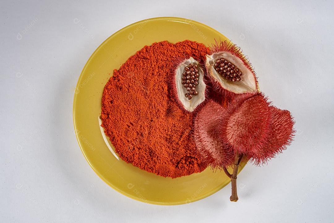Urucum Em Pó Utilizadas Como Corante Alimentar Natural Imagem JPG