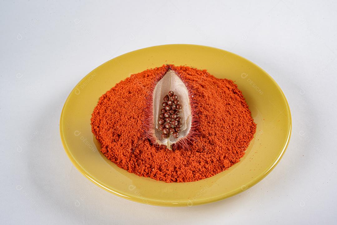 Urucum Em Pó Utilizadas Como Corante Alimentar Natural Imagem JPG