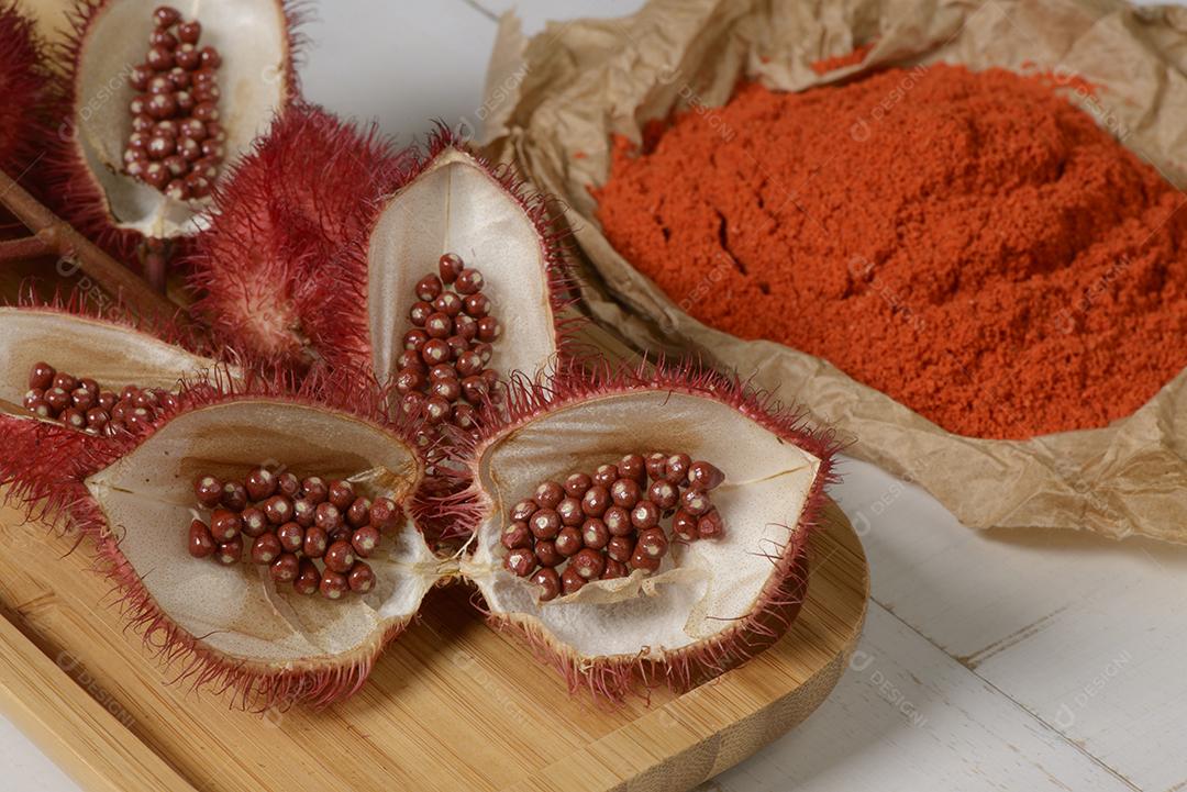 Urucum Suas Sementes São Utilizadas Como Corante Alimentar Natural Imagem JPG