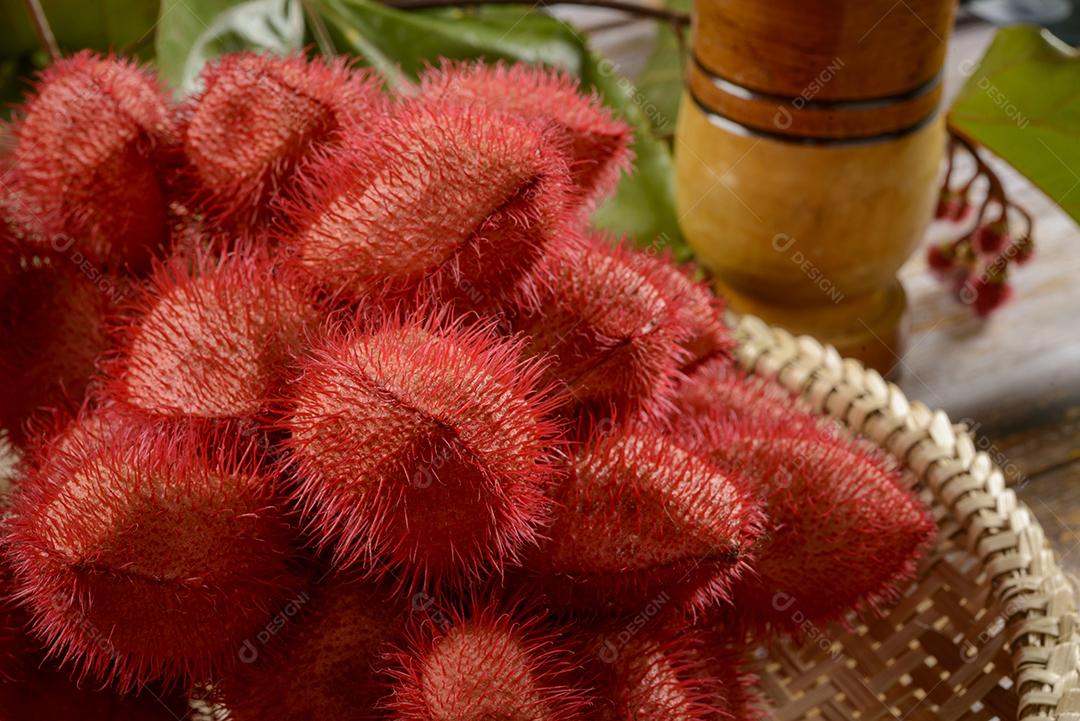 Urucum Suas Sementes São Usadas Como Corante Alimentar Natural Imagem JPG