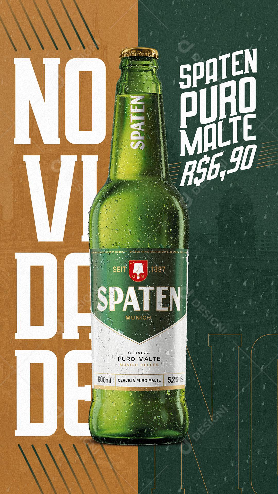Cerveja Novidade Spaten Puro Malte Social Media PSD Editável