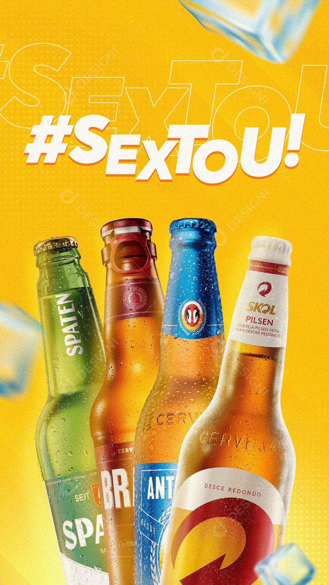 #Sextou Com Skol Antártica Brahma E Spaten Cervejas Social Media PSD Editável