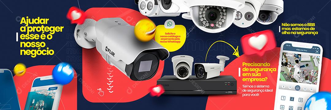 Social Media Monitoramente De Segurança Carrossel PSD Editável