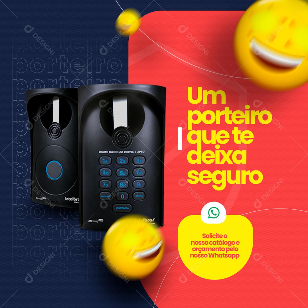 Monitoramente De Segurança Um Porteiro Que Te Deixa Seguro Social Media PSD Editável