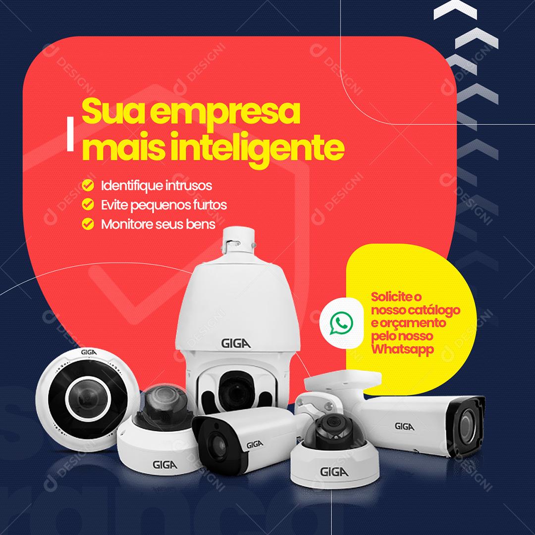 Social Media Monitoramente De Segurança Sua Empresa Mais Inteligente PSD Editável