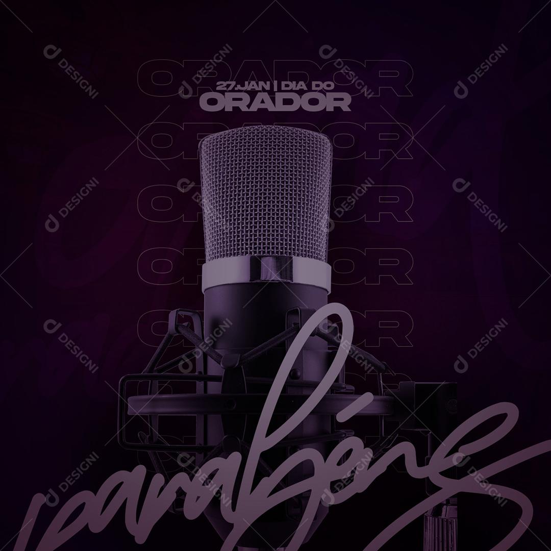Social Media Dia Do Orador Parabéns PSD Editável