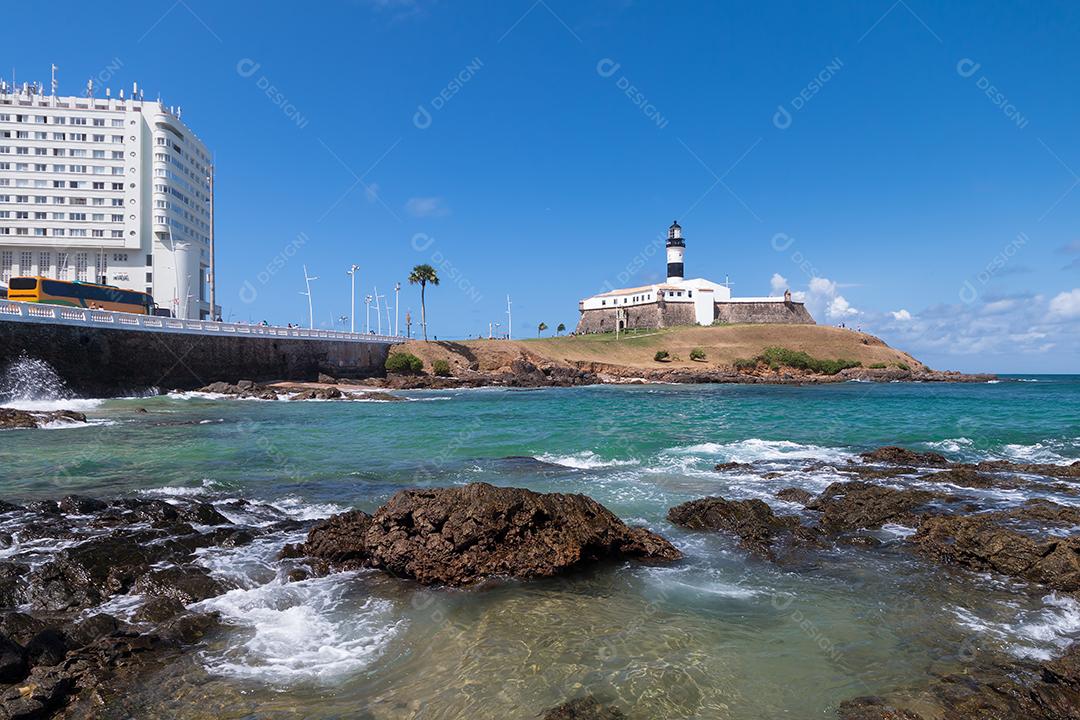 Foto Paisagem do Farol da Barra Cartão Postal da Cidade de Salvador Bahia Brasil