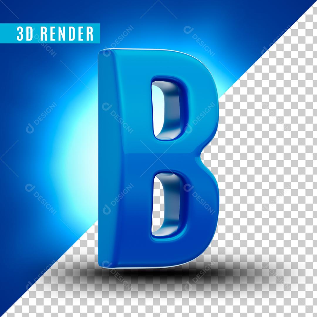 Elemento 3D B Azul Para Composição PSD Premium