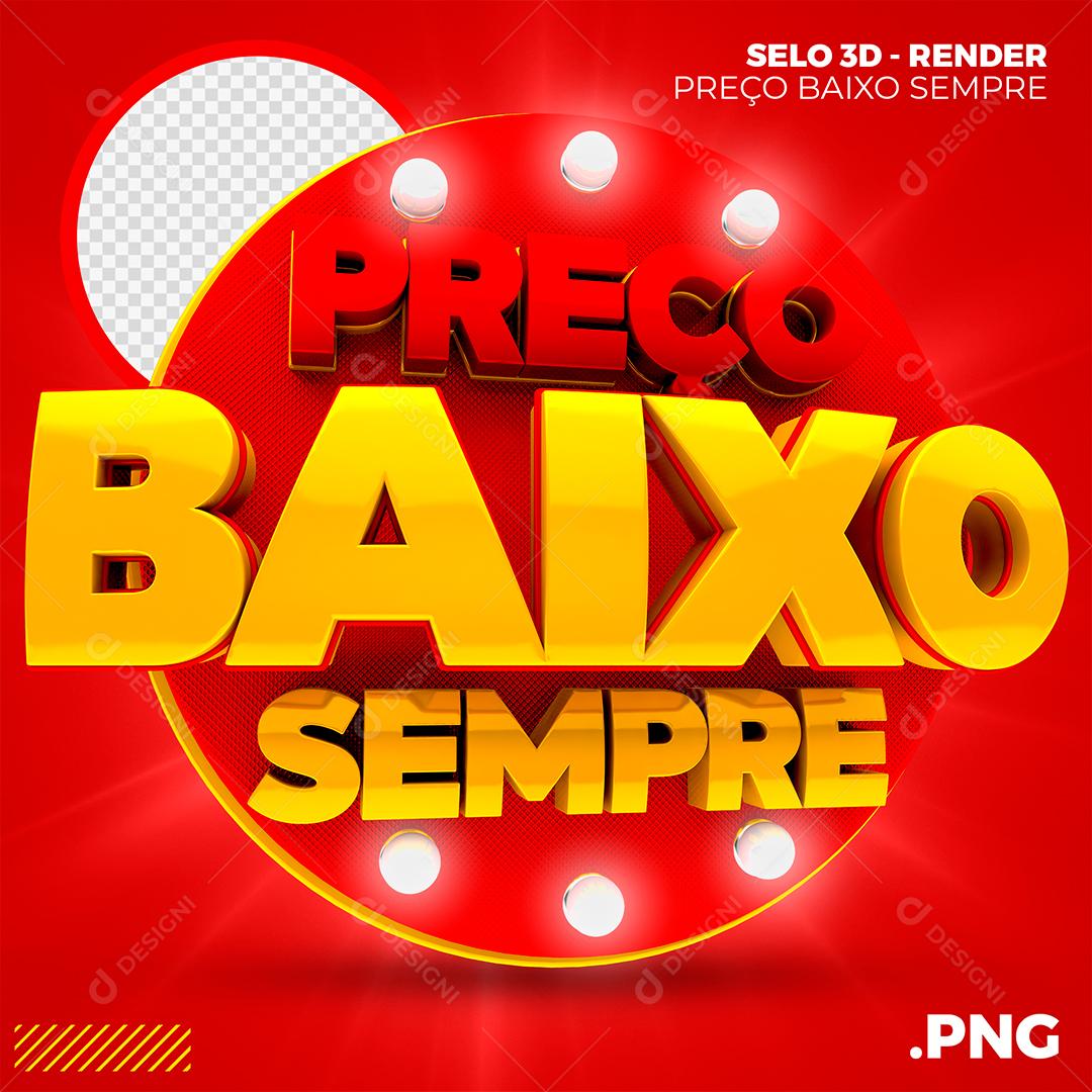Preço Baixo Sempre Selo 3D Para Composição PSD