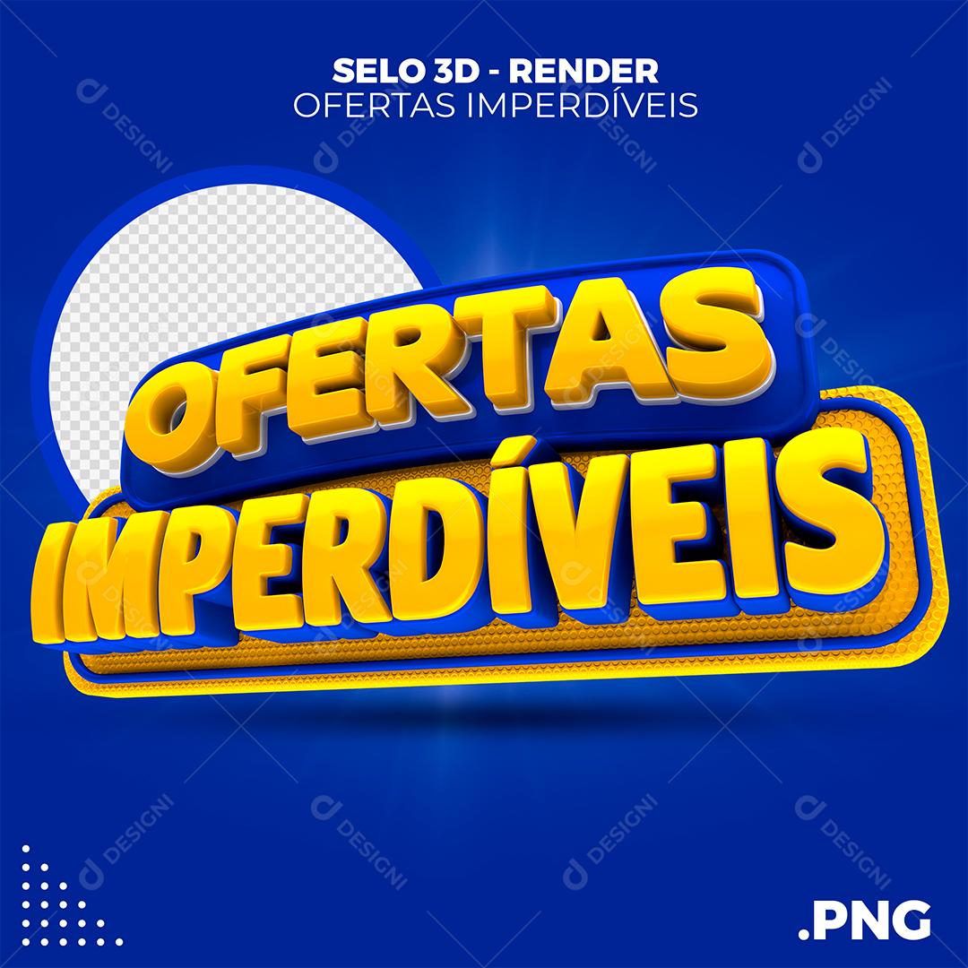 Selo 3D Ofertas Imperdíveis Para Composição PSD