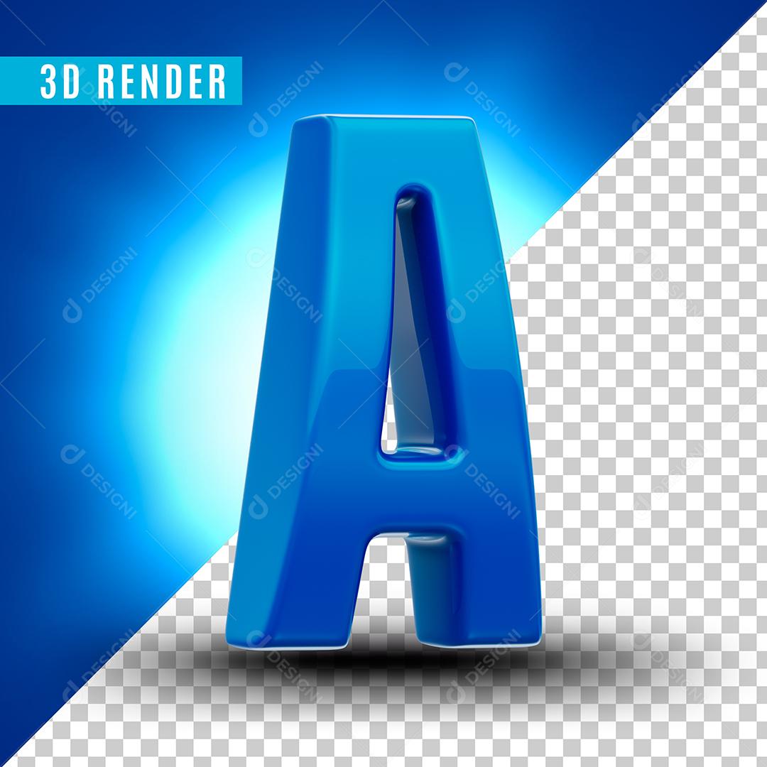 Elemento 3D A Azul Para Composição PSD Premium