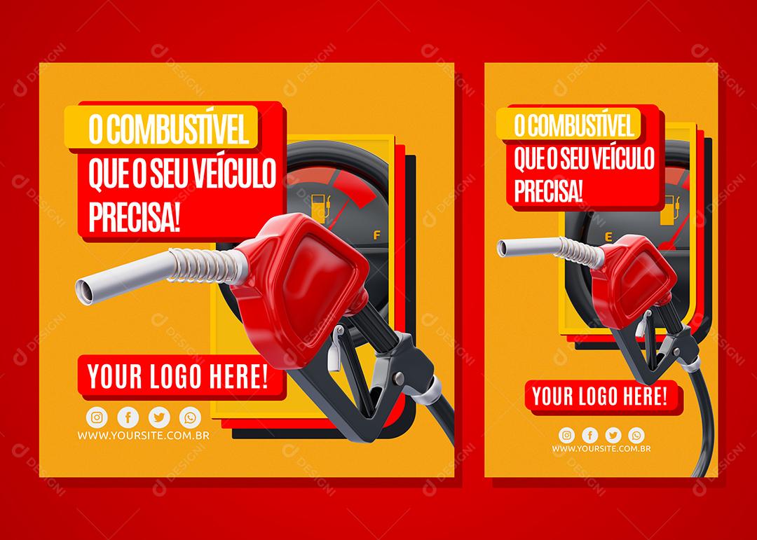 Social Media Posto De Gasolina O Combustível Que O Seu Veículo Precisa PSD Editável