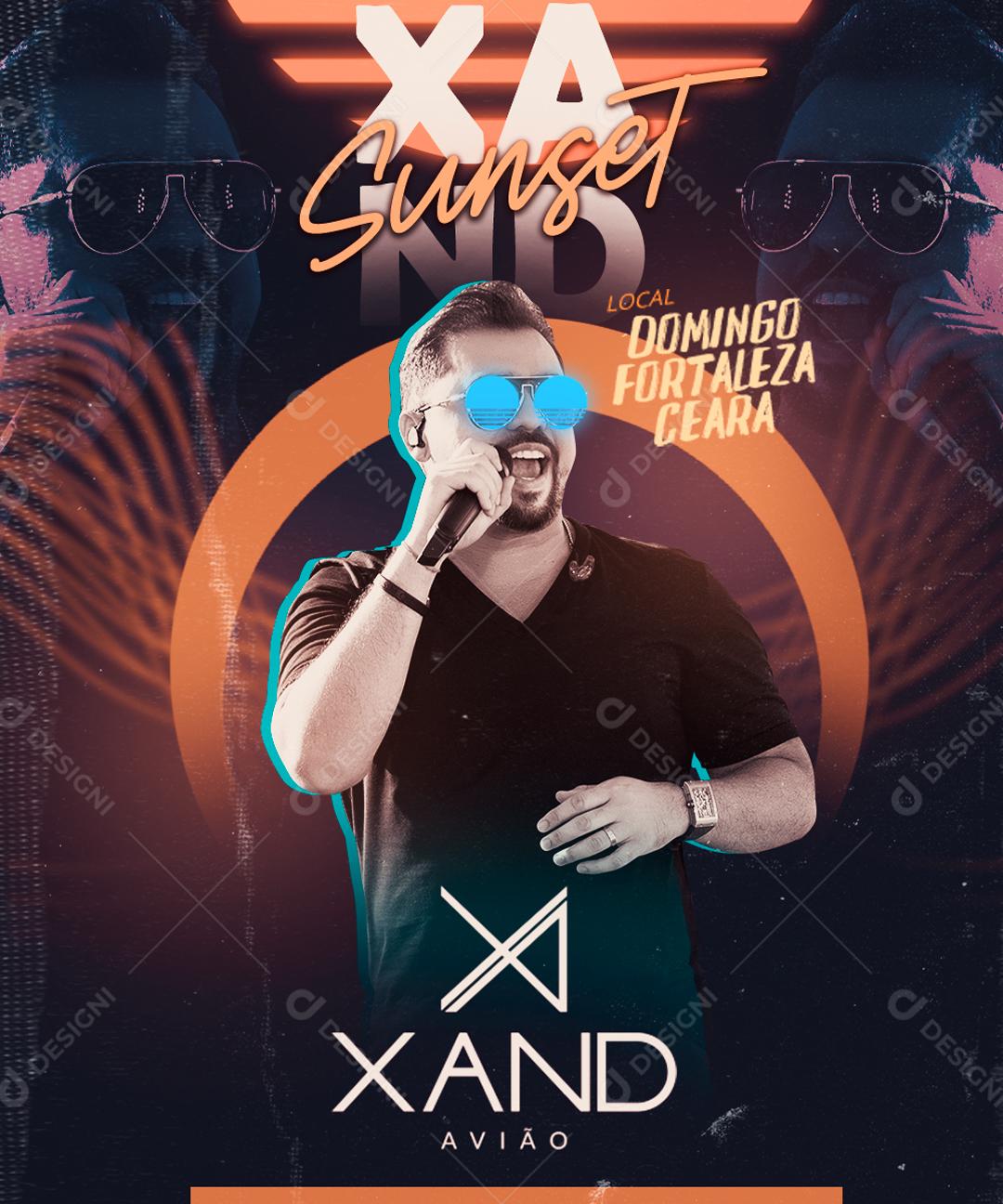 Flyer Show Sunset Event by Xand Avião Social Media Editable PSD