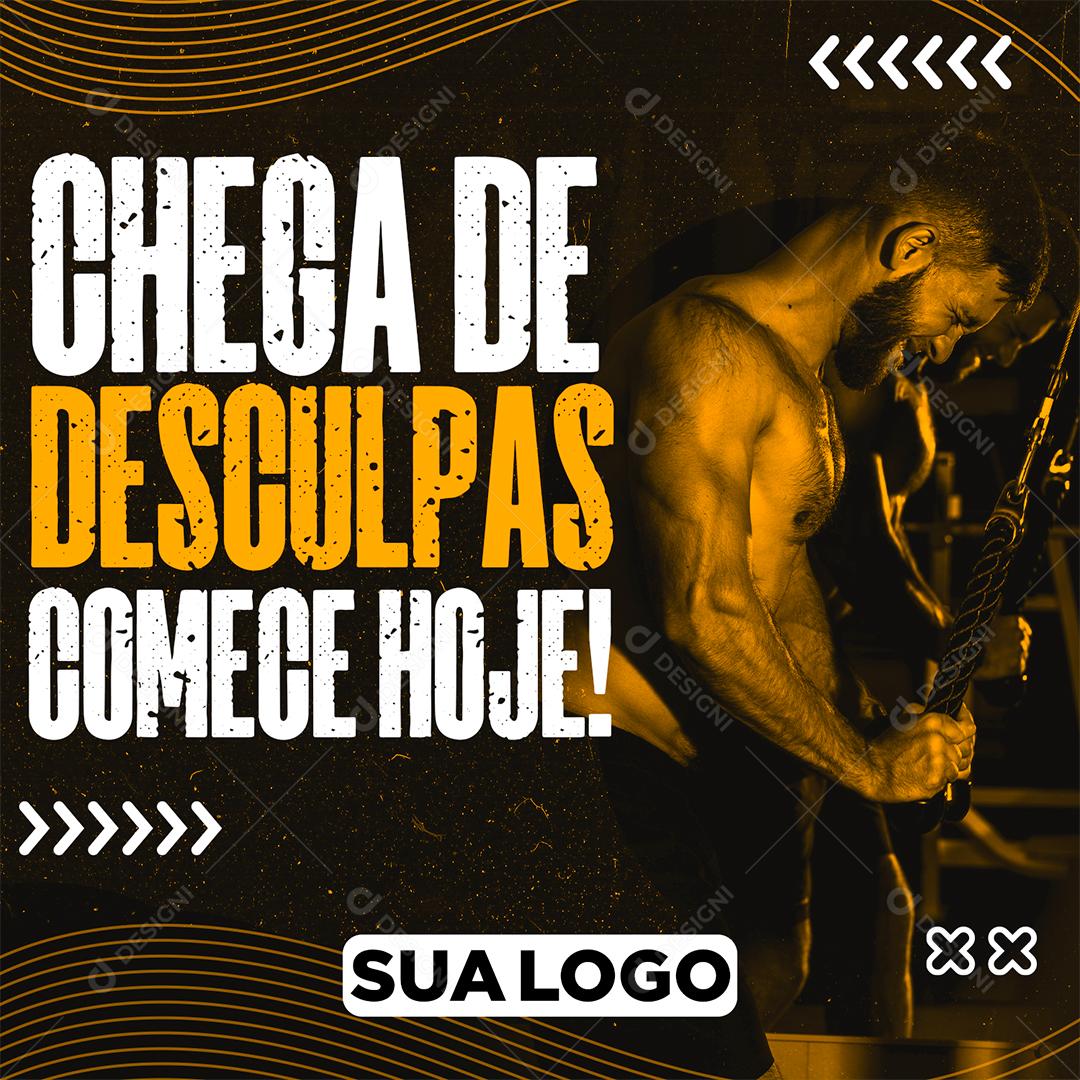 Social Media Academia Chega de Desculpas Comece Agora PSD Editável