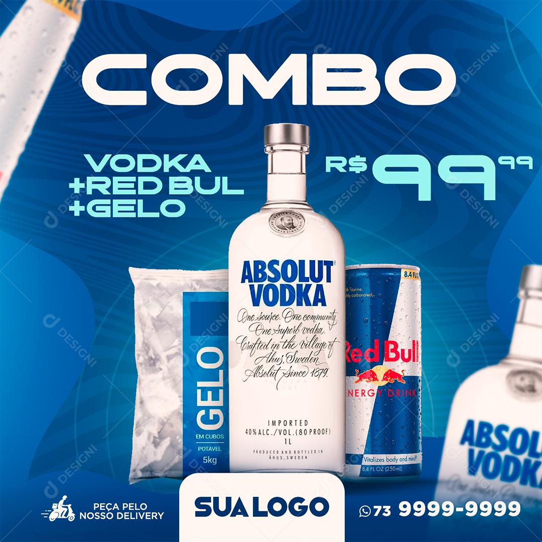 Social Media Combo Vodka Red Bull Gelo PSD Editável