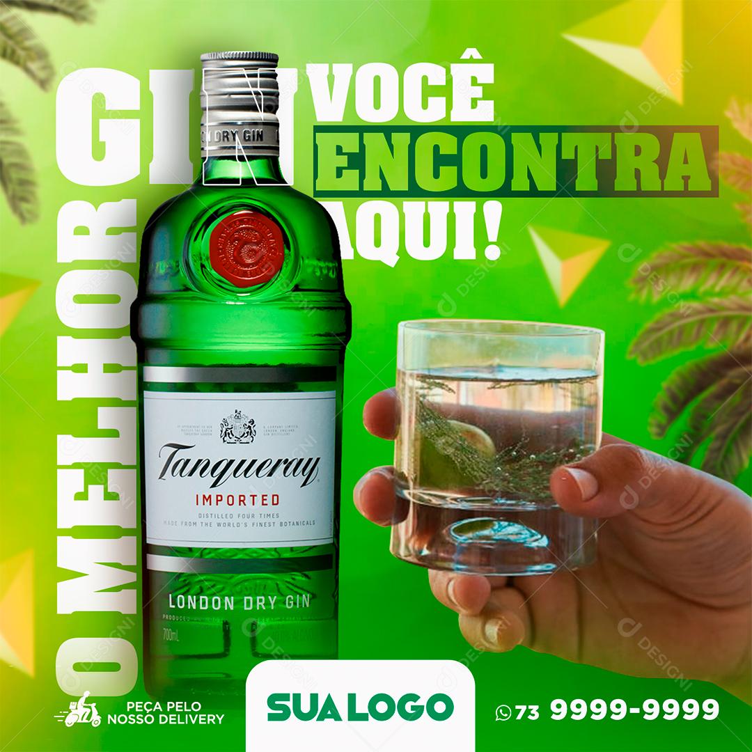 Você Encontra Aqui Gin Tônica Tanqueray Bebida Social Media PSD Editável