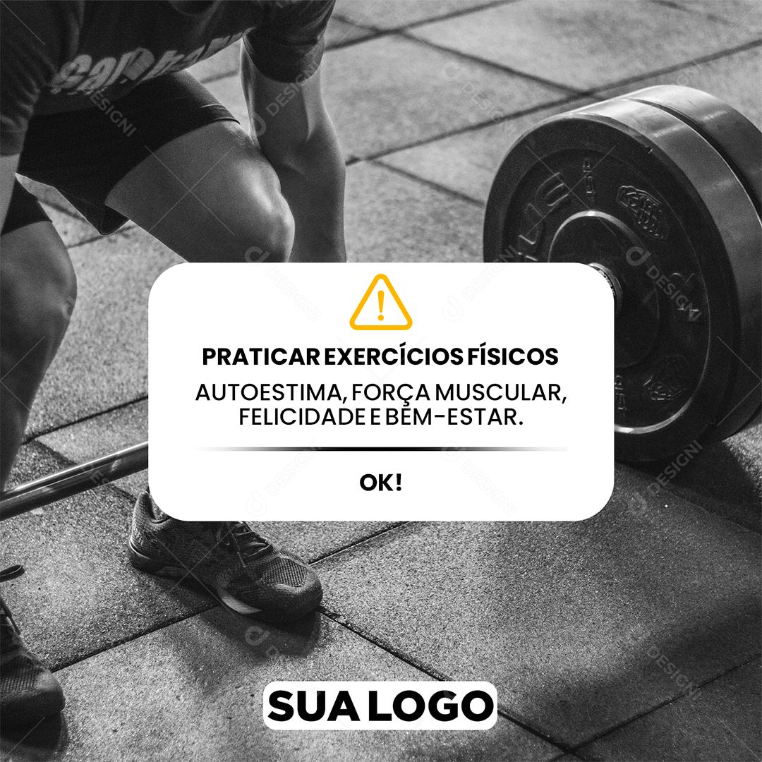 Social Media Academia Praticar Exercícios Físicos PSD Editável