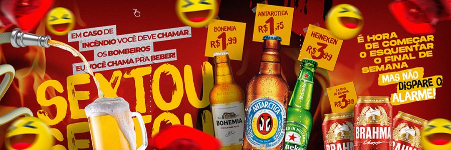 Social Media Carrossel Cervejaria Sextou PSD Editável