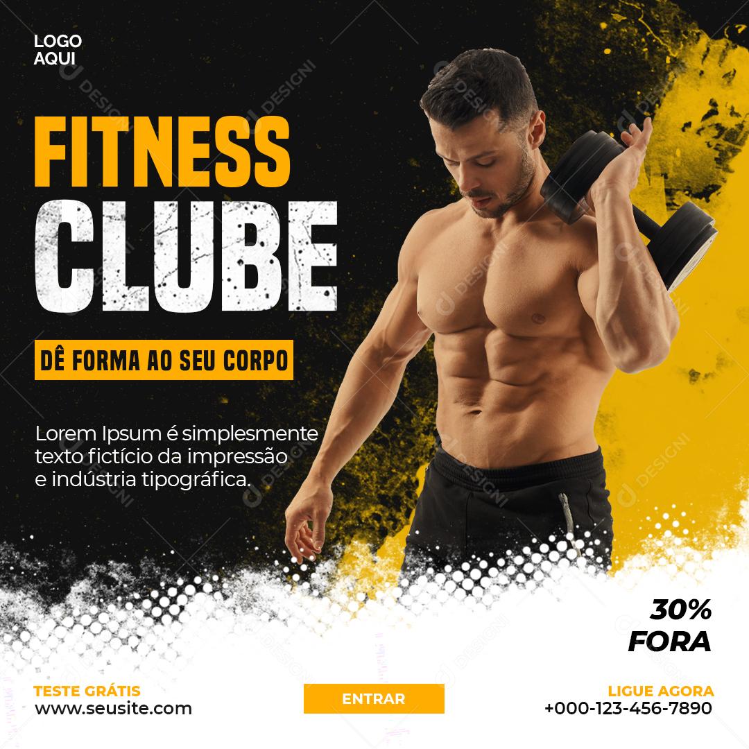 Fitness Clube Dê Forma Ao Seu Corpo Social Media PSD Editável