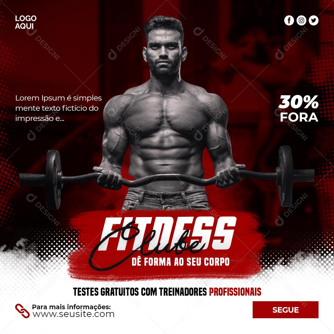 Fitness Clube Dê Forma Ao Seu Corpo Social Media PSD Editável
