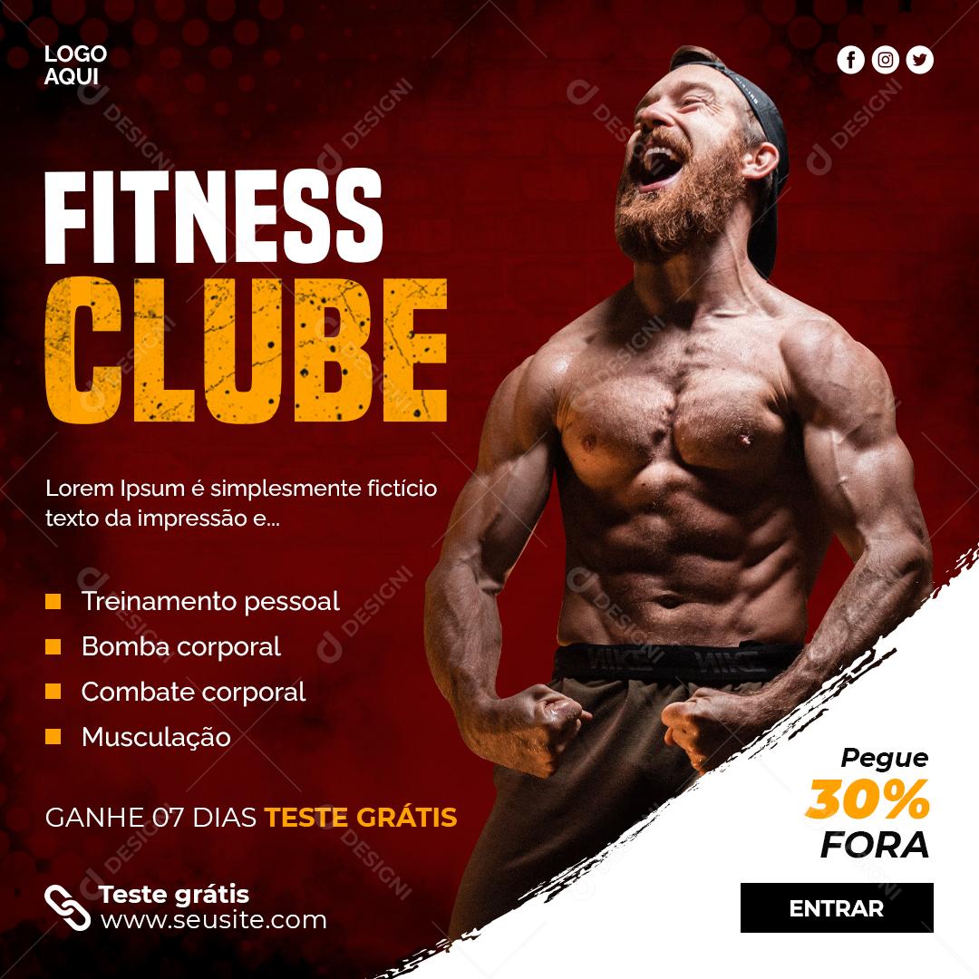 Social Media Academia Fitness Clube PSD Editável