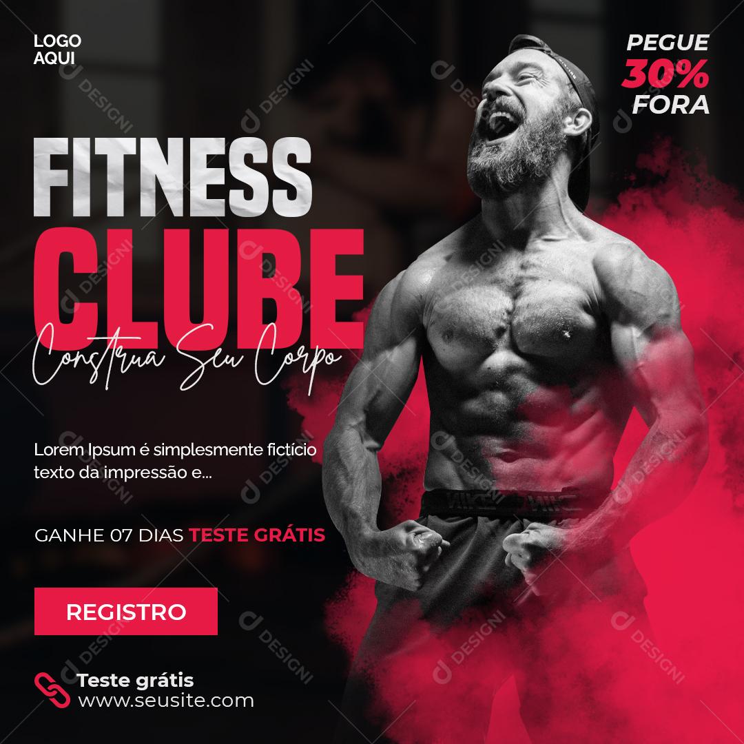 Fitness Clube Social Media Template Academia PSD Editável