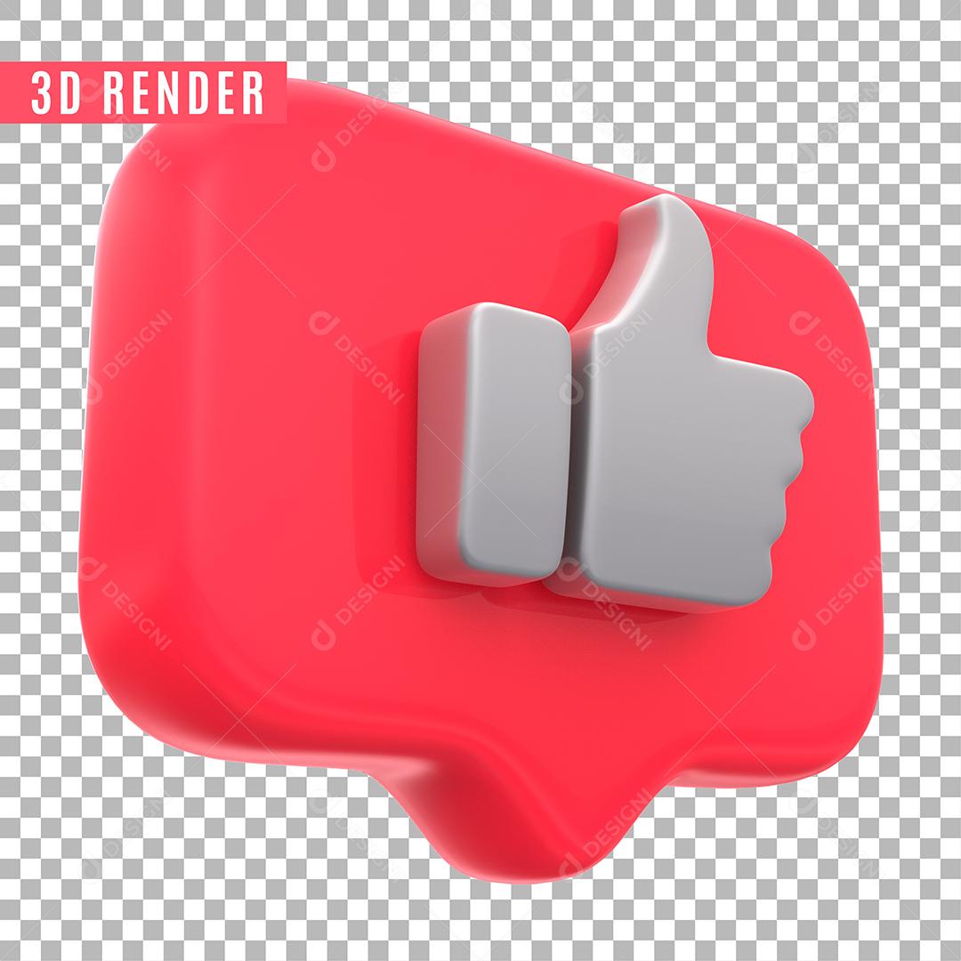 Likes Instagram Elemento 3D Para Composição PSD Sem Fundo