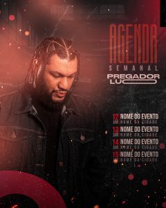 Social Media Agenda Semanal Pregadr Luo Igreja PSD Editável