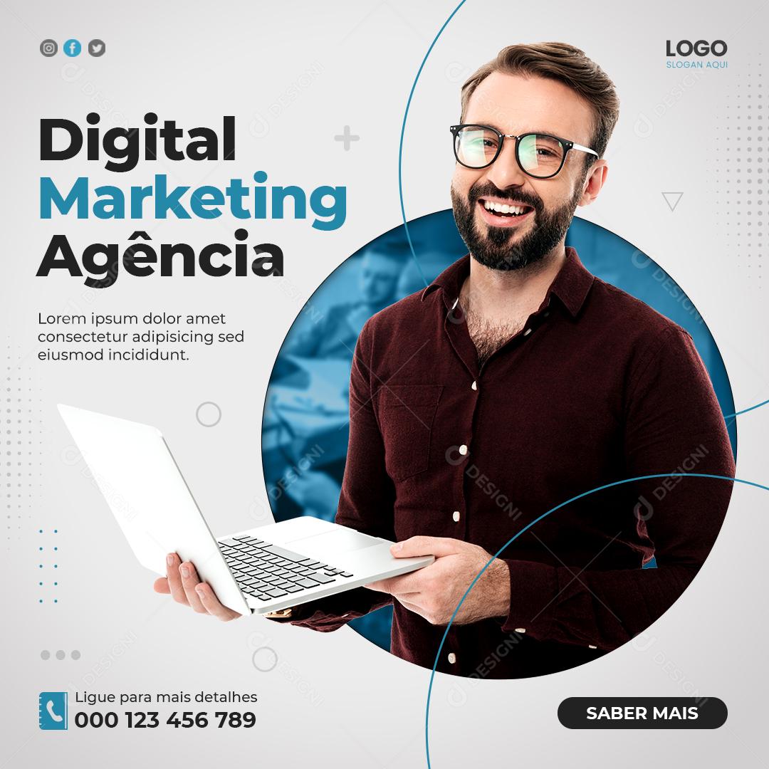 Social Media Digital Marketing Agência PSD Editável