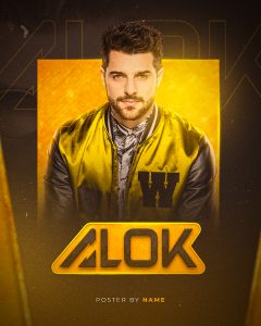 Flyer Artista Alok Dj Produtor Musical Social Media PSD Editável