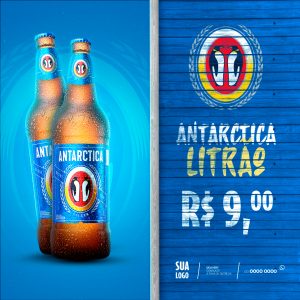 Cerveja Antarctica Litrão Social Media PSD Editável