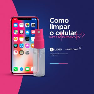 Social Media Como Limpar o Celular Corretamente PSD Editável