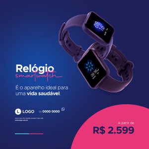 Social Media Smartwatch Relógio Inteligente PSD Editável