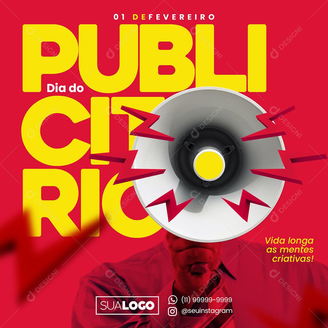 Social Media Vida Longa As Mentes Criativas Dia Do Publicitário 01 De Fevereiro PSD Editável