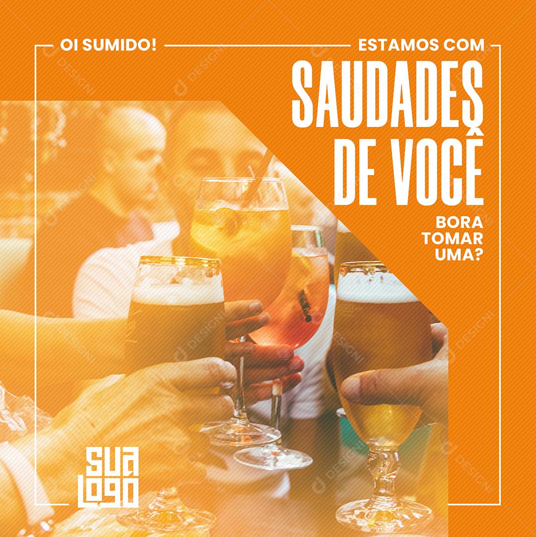 Social Media Bar Saudade De Você PSD Editável