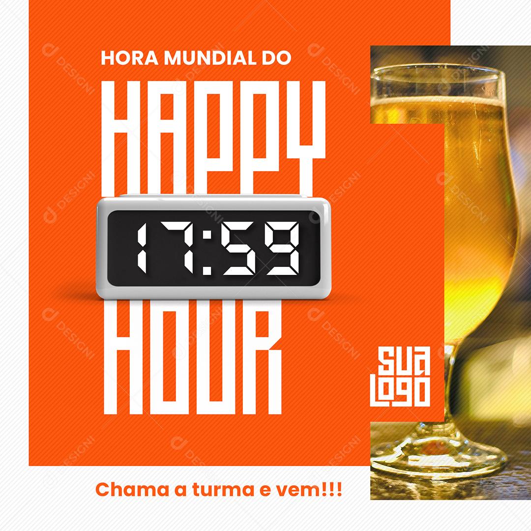Social Media Bar Hora Mundial Do Happy Hour PSD Editável