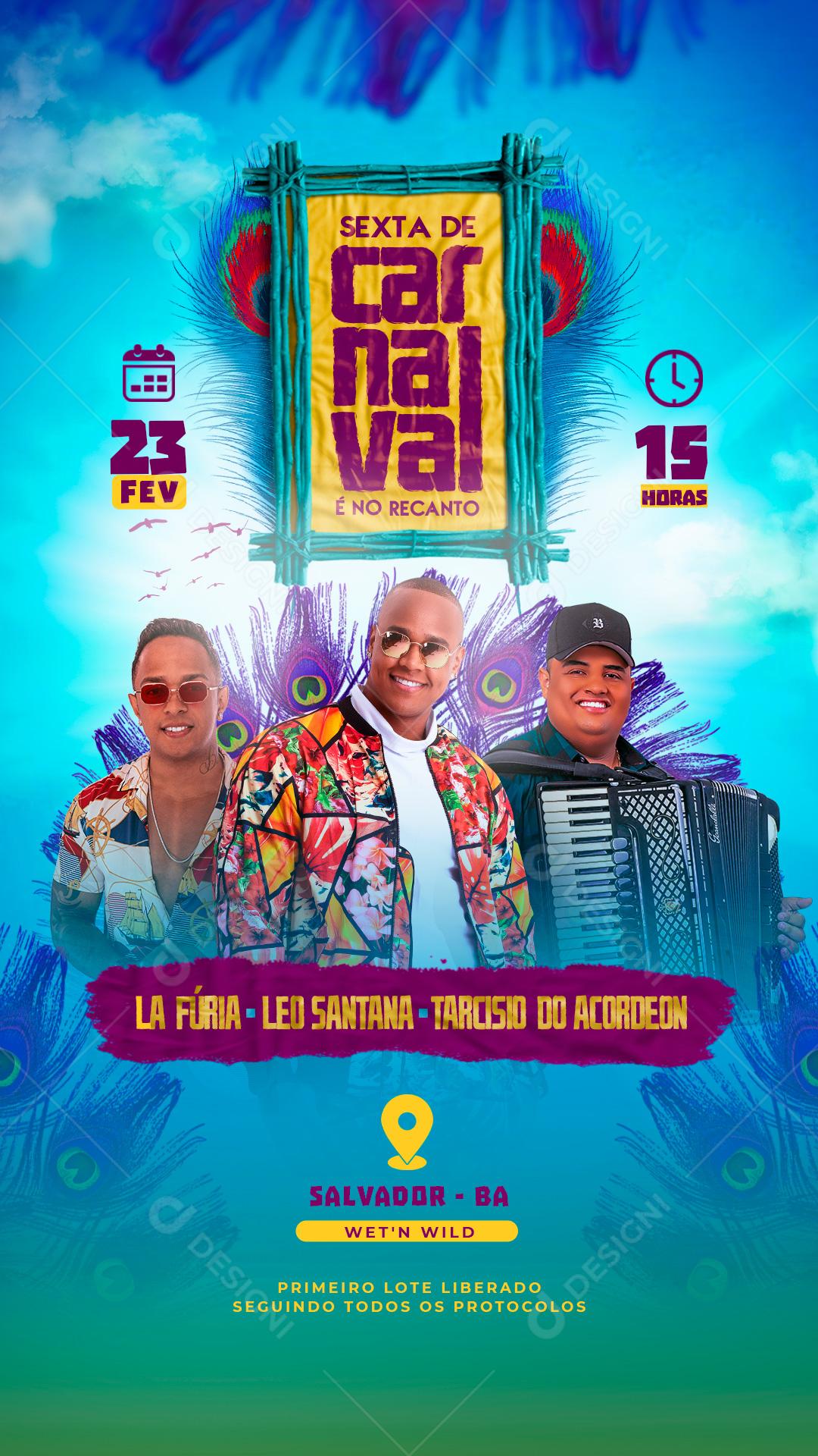 Flyers Sexta De Carnaval É No Recanto Agenda Social Media PSD Editável