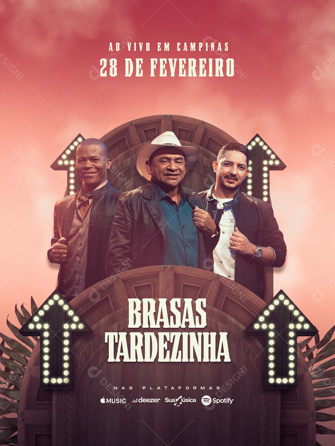 Social Media Brasas Tardezinha  Agenda Flyers PSD Editável