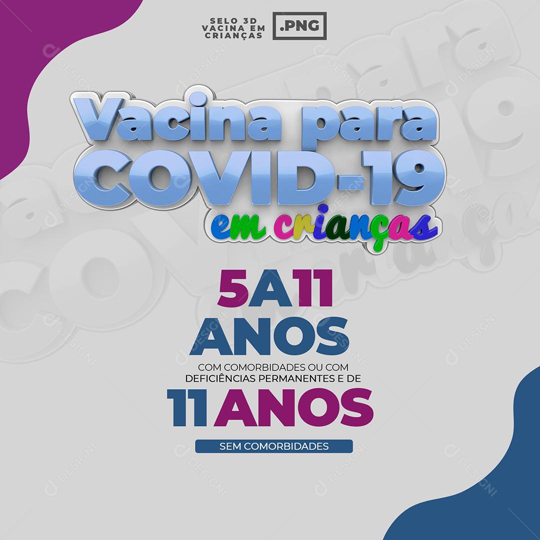 Vacina Para Covid-19 Em Crianças Social Media PSD Editável