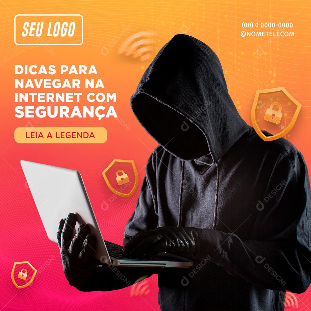 Dicas Para Navegar Com Segurança Social Media PSD Editável