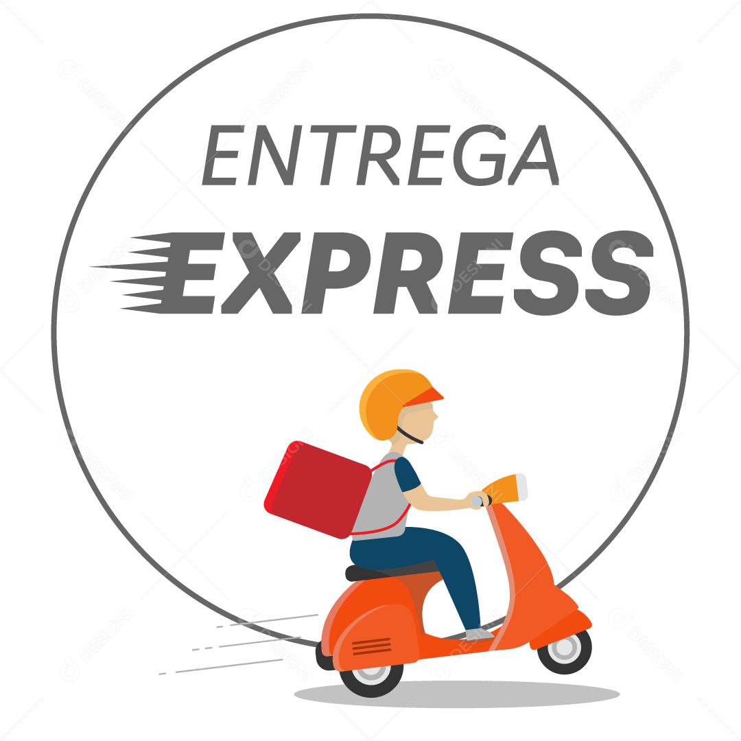 Motoboy de Scooter Entrega Express Vetor EPS