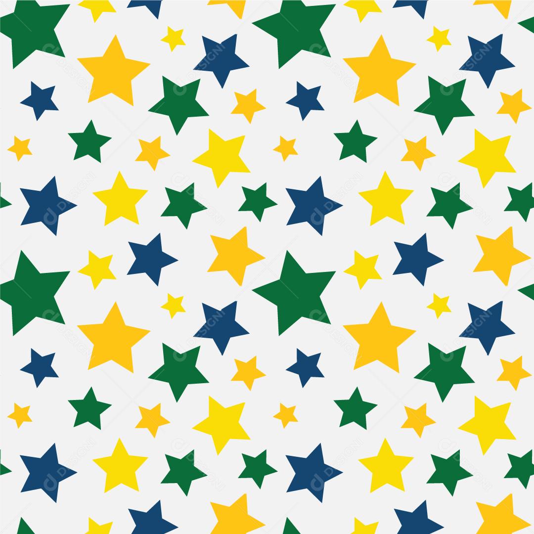 Estrelas Coloridas Padrão da Bandeira Brasileira Vetor EPS