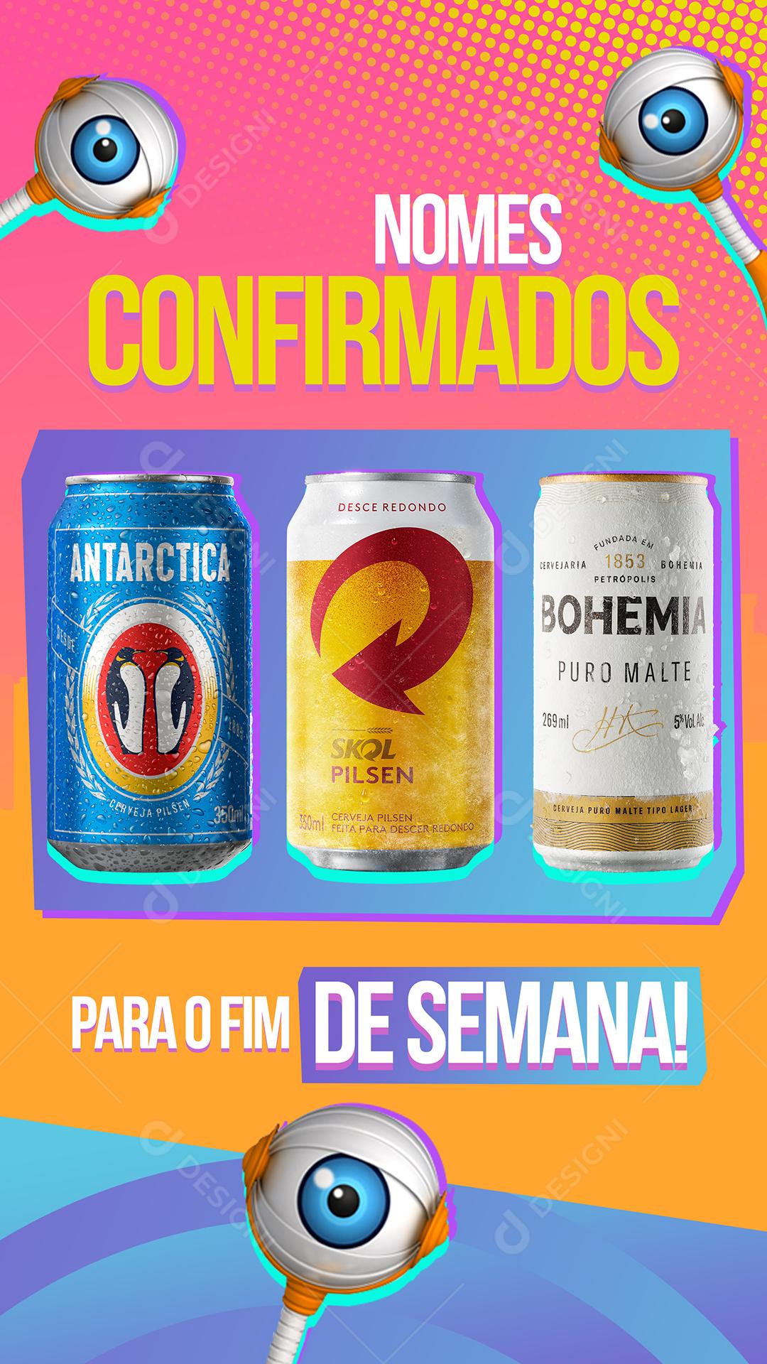 Cervejas Nomes Confirmados Para O Fim De Semana Social Media PSD Editável