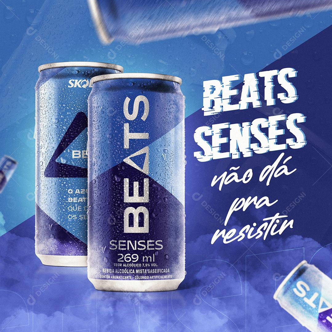 Social Media Skol Beats Senses Não Dá Pra Resistir Cerveja PSD Editável