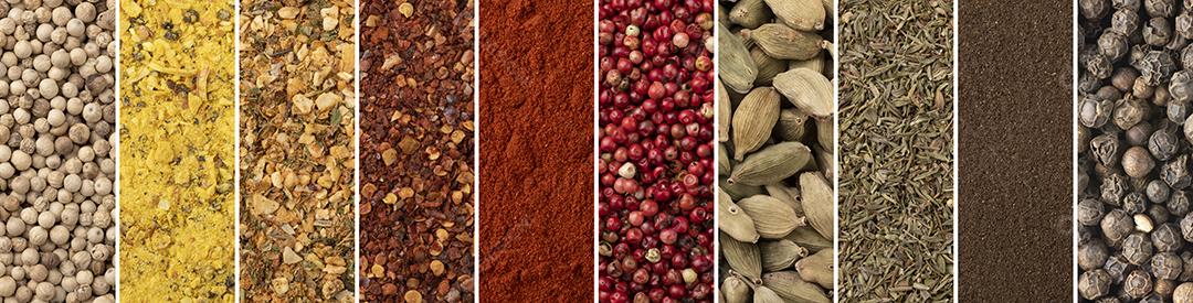 Colagem de Temperos e Especiarias Variados Imagens jpg