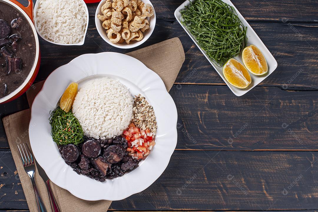 Typical Brazilian dish called Feijoada. Made with Black Beans, Pork and Sausage JPG