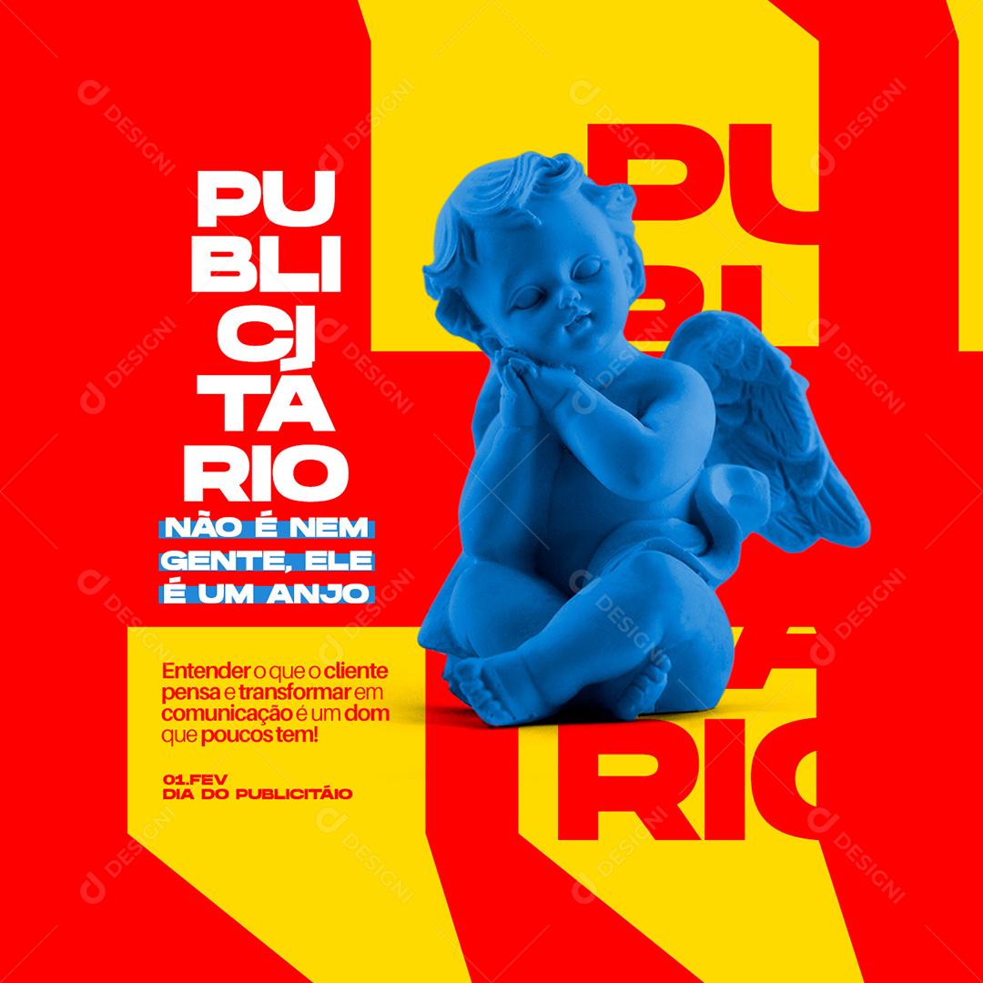 Social Media Não É Nem Gente Ele É Um Anjo Dia Do Publicitário PSD Editável